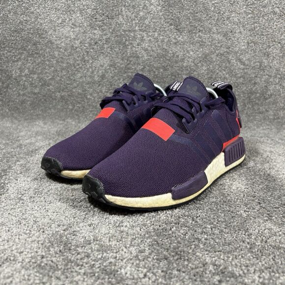 Adidas NMD_R1 Boost BD7752 Mens Size 10.5 Purple Red Athletic Running Shoes Used main image 4